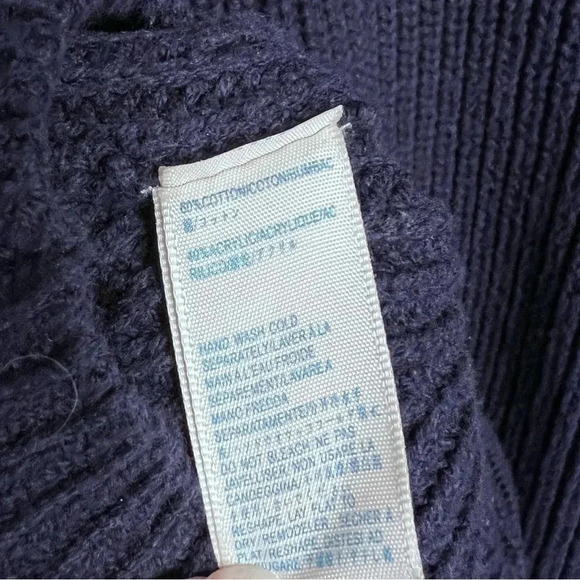 Rebecca Minkoff Teresa Navy Cropped Ribbed Bell Sleeve Sweater Size Medium - Picture 8 of 8